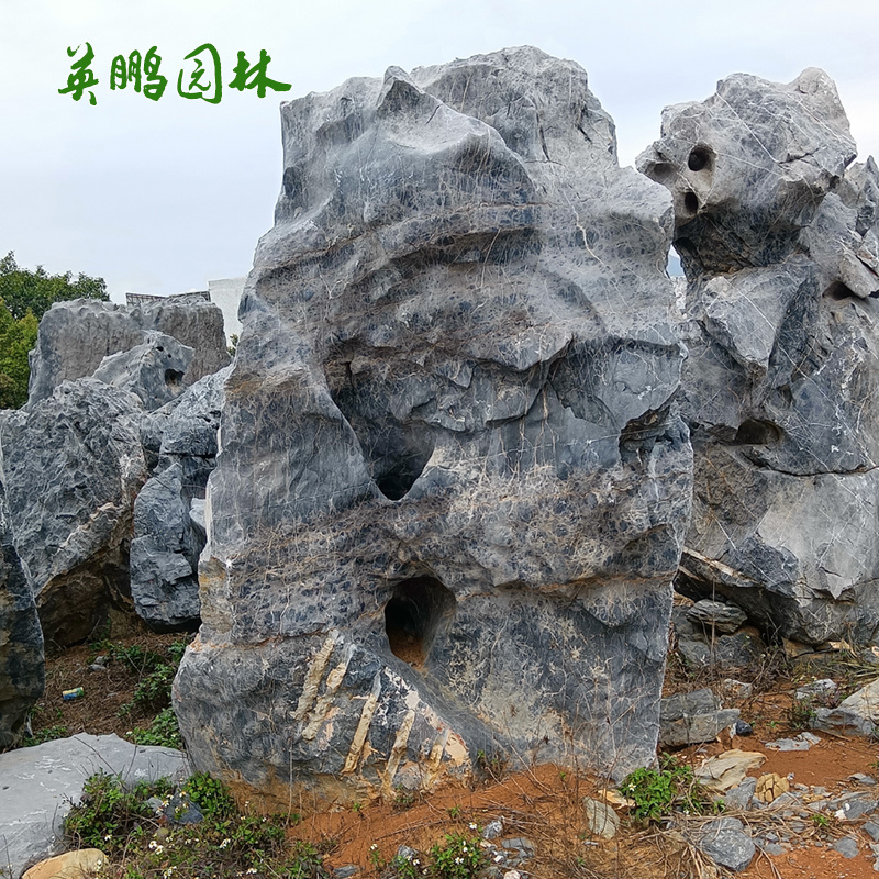 英鹏石场大型园林景观石 庭院石太湖石草坪点缀石