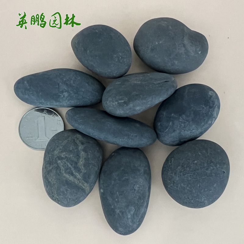 铺路用鹅卵石 庭院 3-5公分黑色鹅卵英鹏石业整车直发